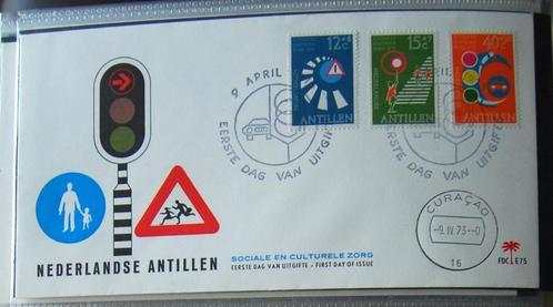 Ned. Antillen 1e dag envelop E75 t/m E82, uit jaar 1973., Postzegels en Munten, Postzegels | Eerstedagenveloppen, Onbeschreven