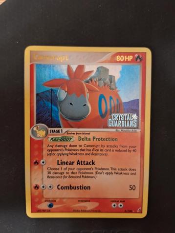 NM Camerupt stamped holo Crystal Guardians Pokemon kaart  beschikbaar voor biedingen