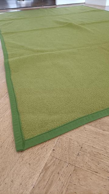 Grote vintage wollen deken plaid wol groen retro jaren 50,60 beschikbaar voor biedingen