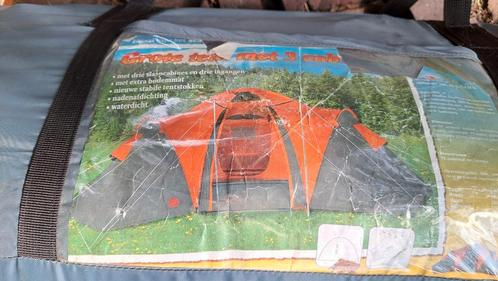 Grote koepeltent met 3 slaapcabines - Aldi (2003) -, Caravans en Kamperen, Tenten, Zo goed als nieuw, Ophalen
