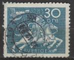 H197 Zweden 1924 upu 30 ore gestempeld paard, Ophalen of Verzenden, Zweden, Gestempeld