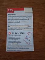 SNOWWORLD 25% KORT OP SKIPASSEN GELDIG IN ALLE VESTIGINGEN!, Drie personen of meer, Kortingsbon