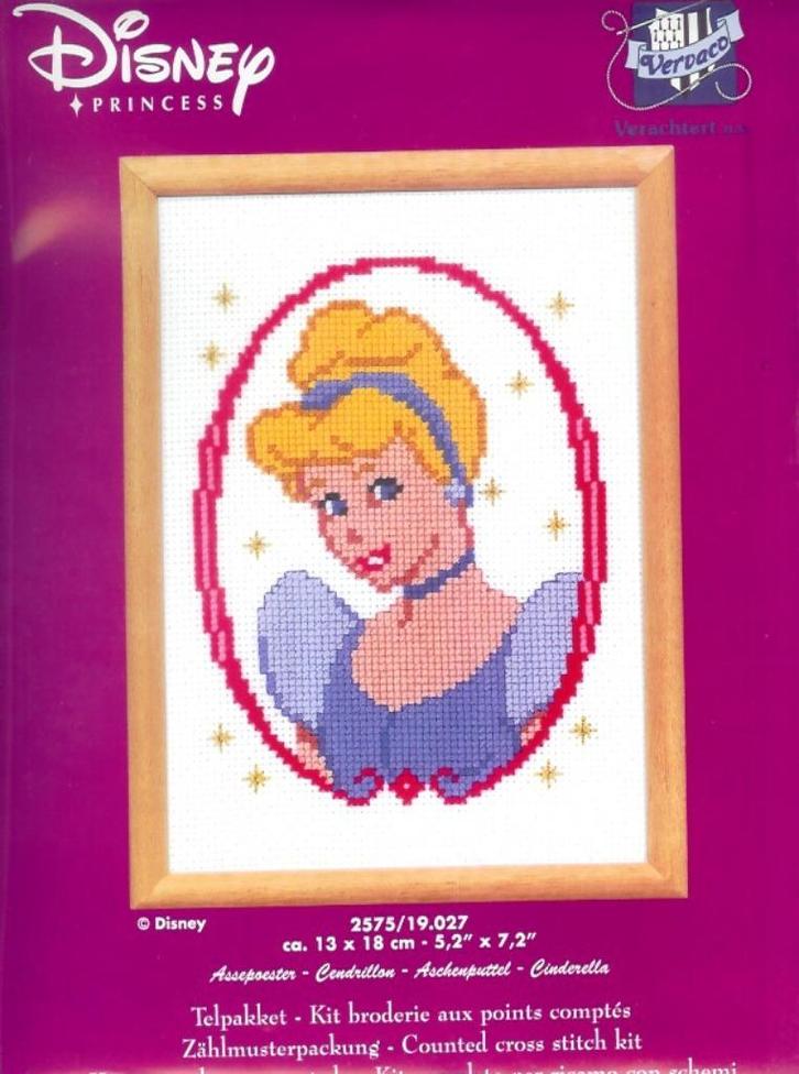 Cado disney borduurpakket, assepoester op=op, Hobby en Vrije tijd, Borduren en Borduurmachines, Nieuw, Borduurpakket, Handborduren