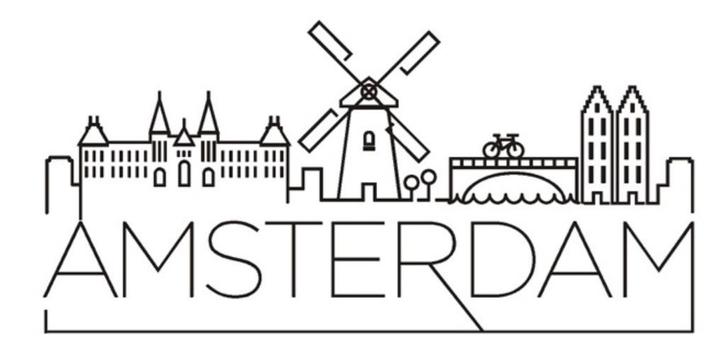 camper caravan auto sticker Amsterdam skyline, Caravans en Kamperen, Camper-accessoires, Nieuw, Ophalen of Verzenden