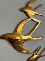 messing zwaluwen vintage retro vogels wanddecoratie, Ophalen of Verzenden, Huis en Inrichting