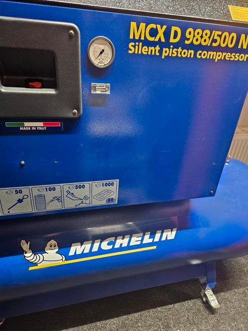 Michelin gedempte Zuigercompressor 500ltr tank 980/min, Auto diversen, Autogereedschap, Zo goed als nieuw, Ophalen