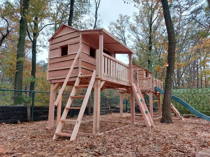 BOOMHUT KASTEEL speeltoren speelhuis klimtoren speeltoestel, Kinderen en Baby's, Speelgoed | Buiten | Speeltoestellen, Nieuw, Brandweerpaal