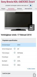 Sony bravia lcd tv 26", Sony, Zo goed als nieuw, Ophalen, LCD