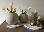 Light en living vazen / potten zandkleur, Ophalen of Verzenden, Overige kleuren, Kunststof, Minder dan 50 cm