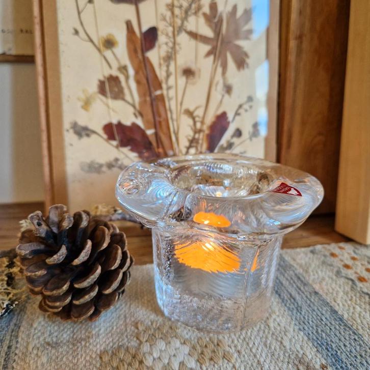 Orrefors Pauw Waxinelicht Kristalglas, Huis en Inrichting, Woonaccessoires | Kandelaars en Kaarsen, Gebruikt, Kandelaar, Minder dan 25 cm
