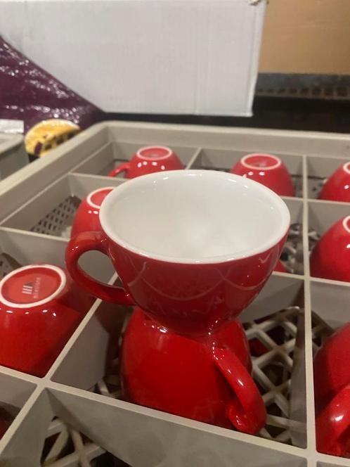 Partij kwaliteit koffieglazen met schotels Moleskine, Verzamelen, Glas en Borrelglaasjes, Zo goed als nieuw, Ophalen