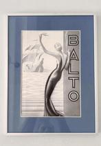 ingelijste Franse art deco advertentie, poster Balto sigaret, Ophalen of Verzenden, Zo goed als nieuw, Reclamebord