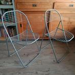 2x Vintage IKEA Nils Gammelgaard Ala Klapstoel grijs metaal, Huis en Inrichting, Ophalen of Verzenden, Gebruikt, Grijs