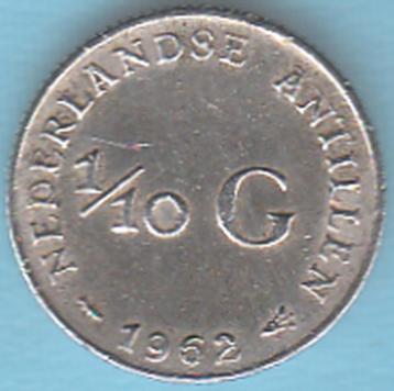 Nederlandse Antillen 1/10 gulden 1962 Juliana zilver  beschikbaar voor biedingen