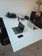 Witte Bureau / Vergadertafel, Ophalen of Verzenden, In hoogte verstelbaar, Zo goed als nieuw, Bureau