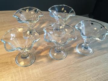 IJscoupes van dik glas 5 stuks voor Feestdagen/Kerst beschikbaar voor biedingen