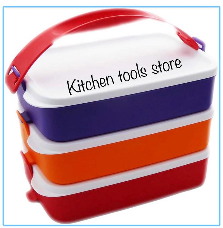 Tupperware set bento click to go stapelschalen 3x900 ml, Huis en Inrichting, Keuken | Tupperware, Nieuw, Overige typen, Rood, Ophalen of Verzenden