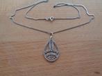 zilveren ketting met filigrain hanger [768], Met hanger, Verzenden, Zo goed als nieuw, Zilver