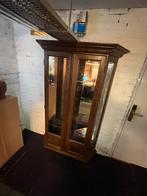 Vitrine kast, oud, hout, glas, antiek, brocante, Met plank(en), Gebruikt, Klassiek, Ophalen of Verzenden