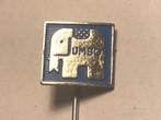 Metalen JUMBO SPELLENMERK Speld (Blauw/Metaalkleur)., Verzamelen, Speldjes, Pins en Buttons, Verzenden, Zo goed als nieuw, Merk