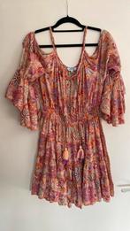 Jurk Ibiza stijl, roze oranje, 3/4 mouwen, maat S/M, Maat 38/40 (M), Oranje, Ophalen of Verzenden, Zo goed als nieuw