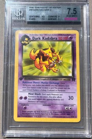 Dark Kadabra #39 1st ED Pokemon Team Rocket Beckett 7,5 beschikbaar voor biedingen