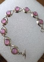 SCANDINAVISCHE armband HERMANN SIERBOL roze MAANSTEEN, Ophalen, Zo goed als nieuw, Met edelsteen, Zilver