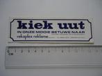 sticker oud KIEK UUT Betuwe ELST gld rekaplex retro reclame, Verzamelen, Verzenden, Zo goed als nieuw, Bedrijf of Vereniging