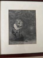 Moeder en Kind Gravure, Antiek en Kunst, Kunst | Etsen en Gravures, Ophalen of Verzenden