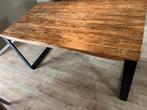 Houten Eettafel met Metalen U-Poot, Huis en Inrichting, Tafels | Eettafels, Gebruikt, Vier personen, Rechthoekig, 50 tot 100 cm
