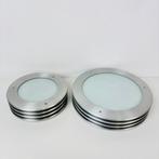 Vintage Dijkstra set van 2 geribbelde plafondlampen, Ophalen of Verzenden, Zo goed als nieuw, Metaal