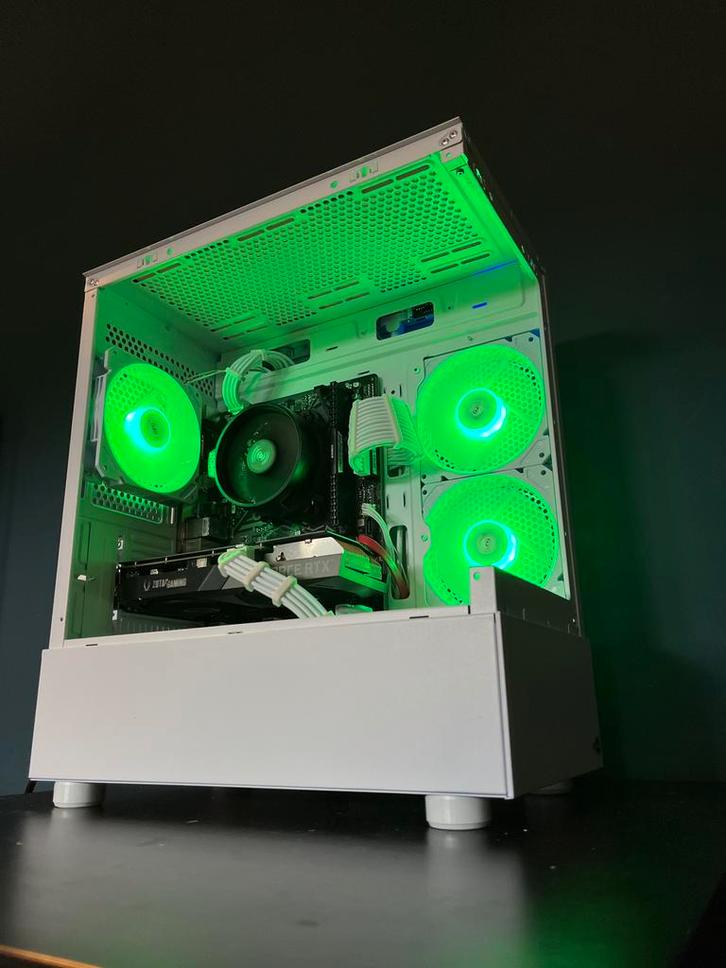 Witte Game Pc | RTX 3060ti (%20 betere 4060), Computers en Software, Desktop Pc's, Nieuw, 4 Ghz of meer, SSD, 16 GB, Met videokaart