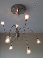 funky hanglamp met zeven G4 lampjes, Gebruikt, Ophalen of Verzenden, 50 tot 75 cm, Glas