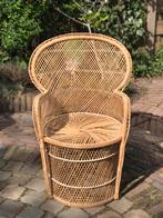 Vintage rieten luifel Peacock stoel/ rotan boho handmade, Ophalen