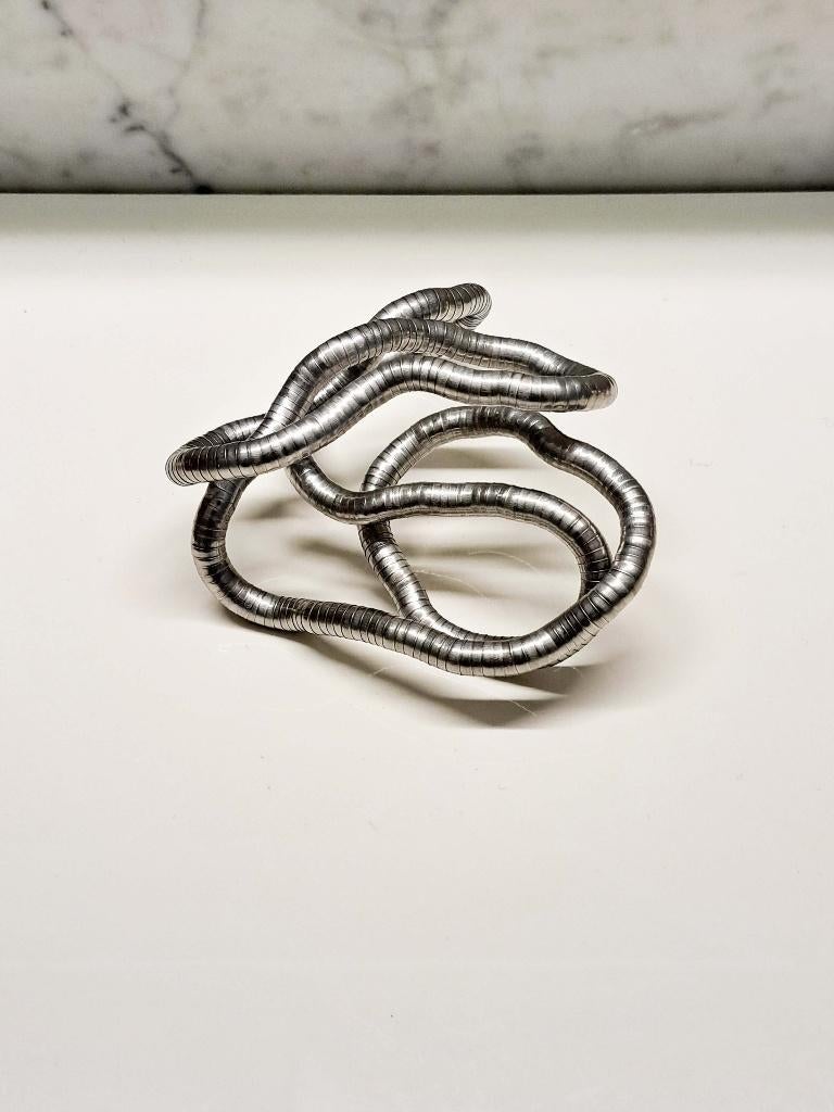 BUIGKETTING SLANGKETTING EDELSTAAL BREIL STIJL, Sieraden, Tassen en Uiterlijk, Armbanden, Ophalen of Verzenden, Gebruikt, Zilver