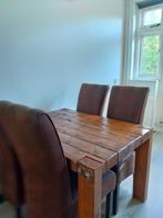 Eettafel met 4 stoelen, Ophalen, Gebruikt, 100 tot 150 cm, 50 tot 100 cm