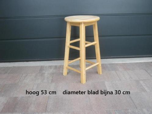 plantentafeltje, bijzettafeltje, tafeltje, kruk, krukje hout, Huis en Inrichting, Tafels | Bijzettafels, Gebruikt, Rond, Hout