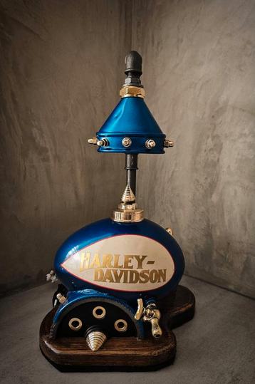 Unieke Harley Davidson lamp, uniek exemplaar