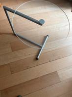 Glazen bijzettafel met chromen voet, Ophalen, 50 tot 75 cm, Rond, 50 tot 100 cm