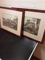 Prenten paarden met jachttafereel, Antiek en Kunst, Kunst | Tekeningen en Foto's, Ophalen of Verzenden