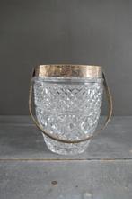 Art Deco ijsemmer kristal met verzilverde rand, Verzenden