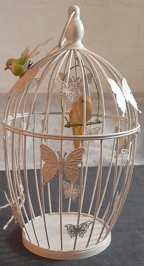 Decoratieve vogelkooi met kunstvogels 40cm, Antiek en Kunst, Curiosa en Brocante, Ophalen of Verzenden