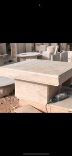 Travertin tafel, Huis en Inrichting, Tafels | Bijzettafels, Ophalen, Nieuw, 75 cm of meer, 60 cm of meer