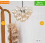Art deco hanglamp lamp met amber glas 8 UvA’s zara home, Nieuw, Glas, Ophalen of Verzenden