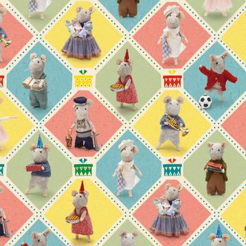 Nieuwe toonbankrol inpakpapier kadopapier Muisjes beschikbaar voor biedingen