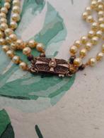 Paarlenketting, 3-reeks. 585 zilver, Ophalen of Verzenden, Zo goed als nieuw, Zilver, Zilver