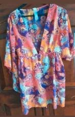 Vintage oranje gebloemde tuniek Hunkemöller by Bodique 42, Verzenden, Maat 42/44 (L), Oranje, Zo goed als nieuw