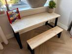 Nieuwe speeltafel met houten A-poten + bankje. 120x50x40, Nieuw, Ophalen