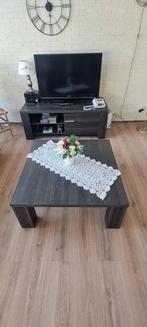 Donkergrijze meubelset. Salontafel, eettafel en tv kast., Ophalen