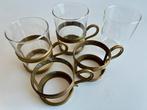 Koperen (messing) theeglas houders, 4 stuks, Ophalen, Overige materialen, Gebruikt, Overige typen